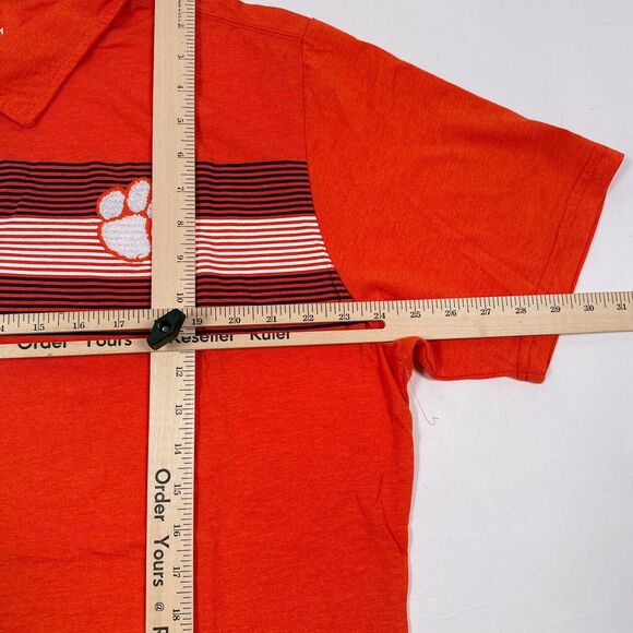 Clemson Tigers Polo Shirt Size XL Orange NCAA Tailgate Golf Football Colosseum - Picture 8 of 9